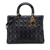 Large Lambskin Cannage Lady Dior